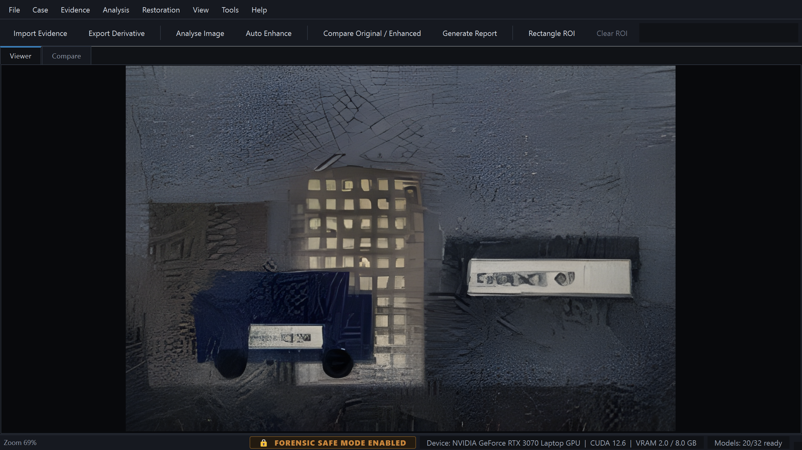 Focus mode with the inspector hidden and the image filling the window